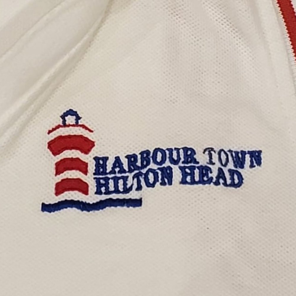 Vintage Hilton Head Harbour Town Women's Knit Sleeveless Golf Shirt Sz Small